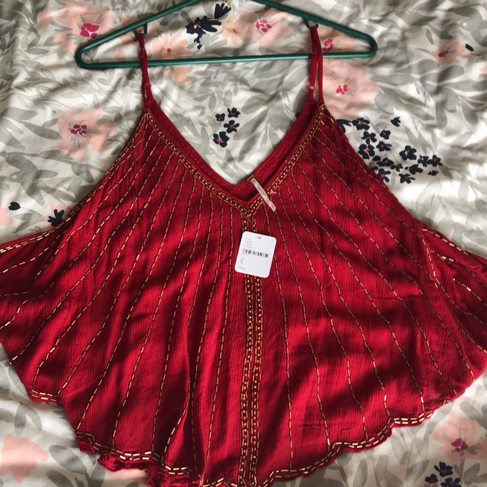 Free People red beaded tank